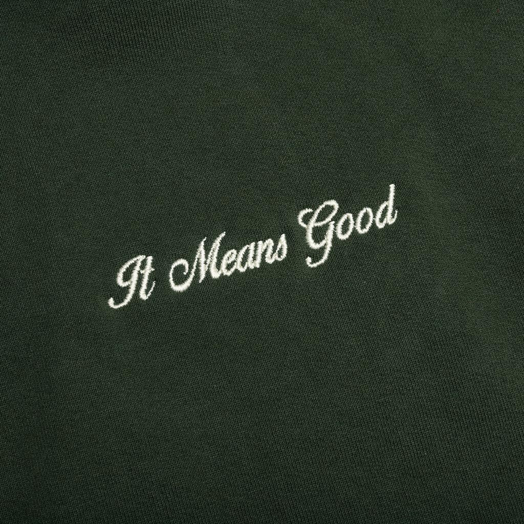 Embroidery Script Logo Crewneck - Forest Green