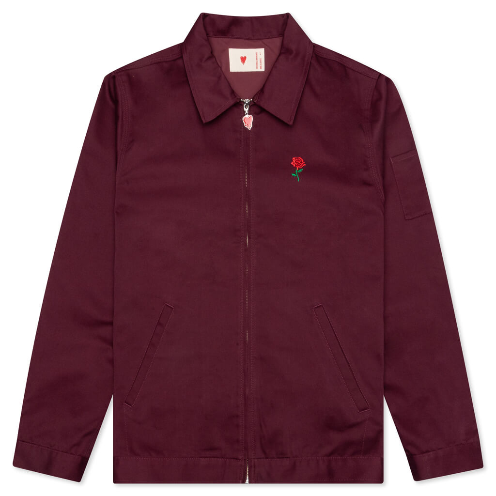 Hopeless Romantic Work Jacket - Burgundy