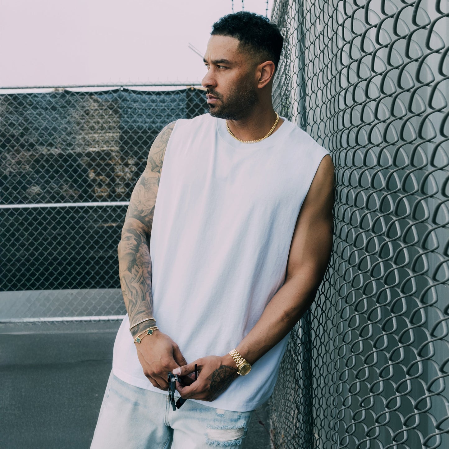 The Dean Sleeveless Tee - White