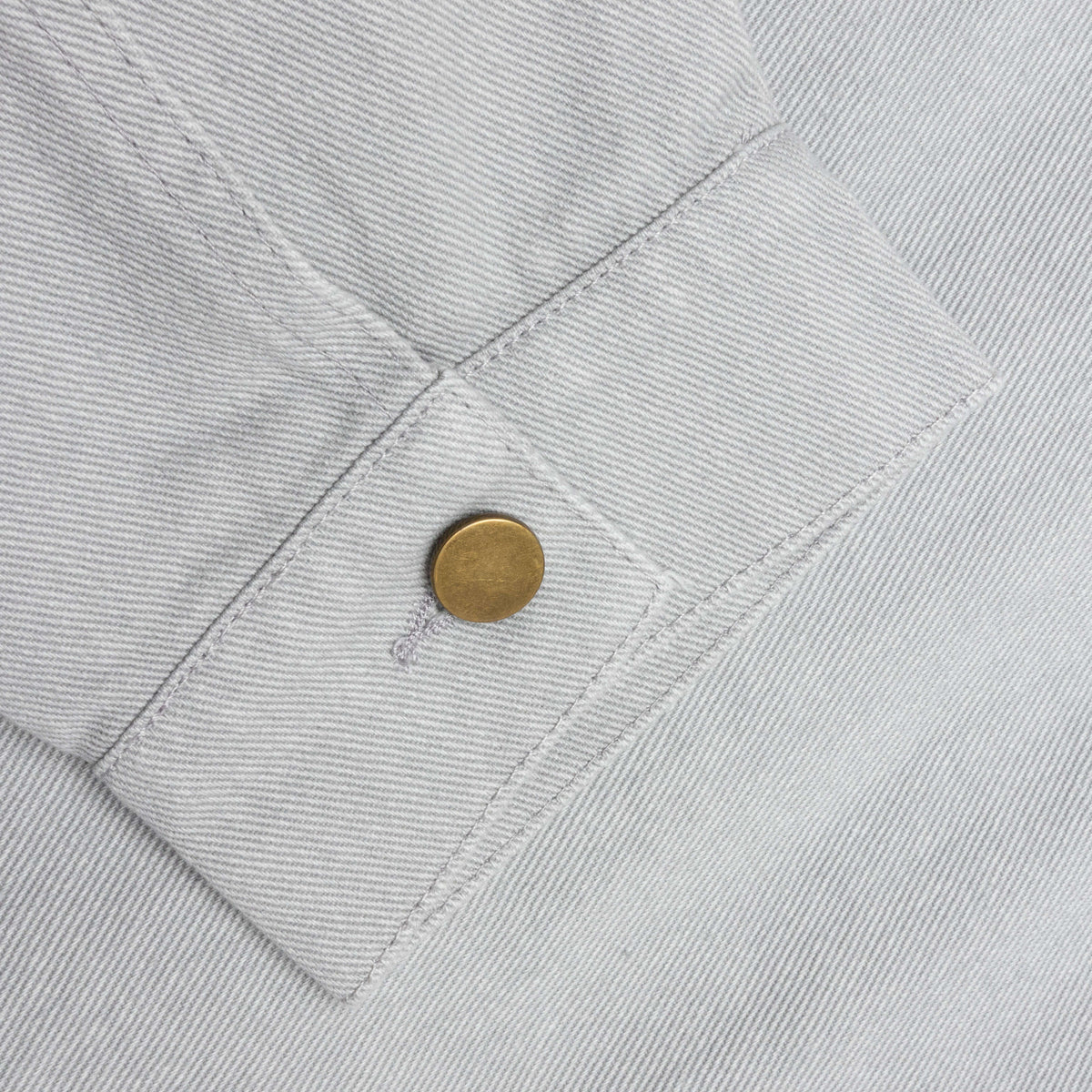 Face Embroidered Denim Jacket - Grey