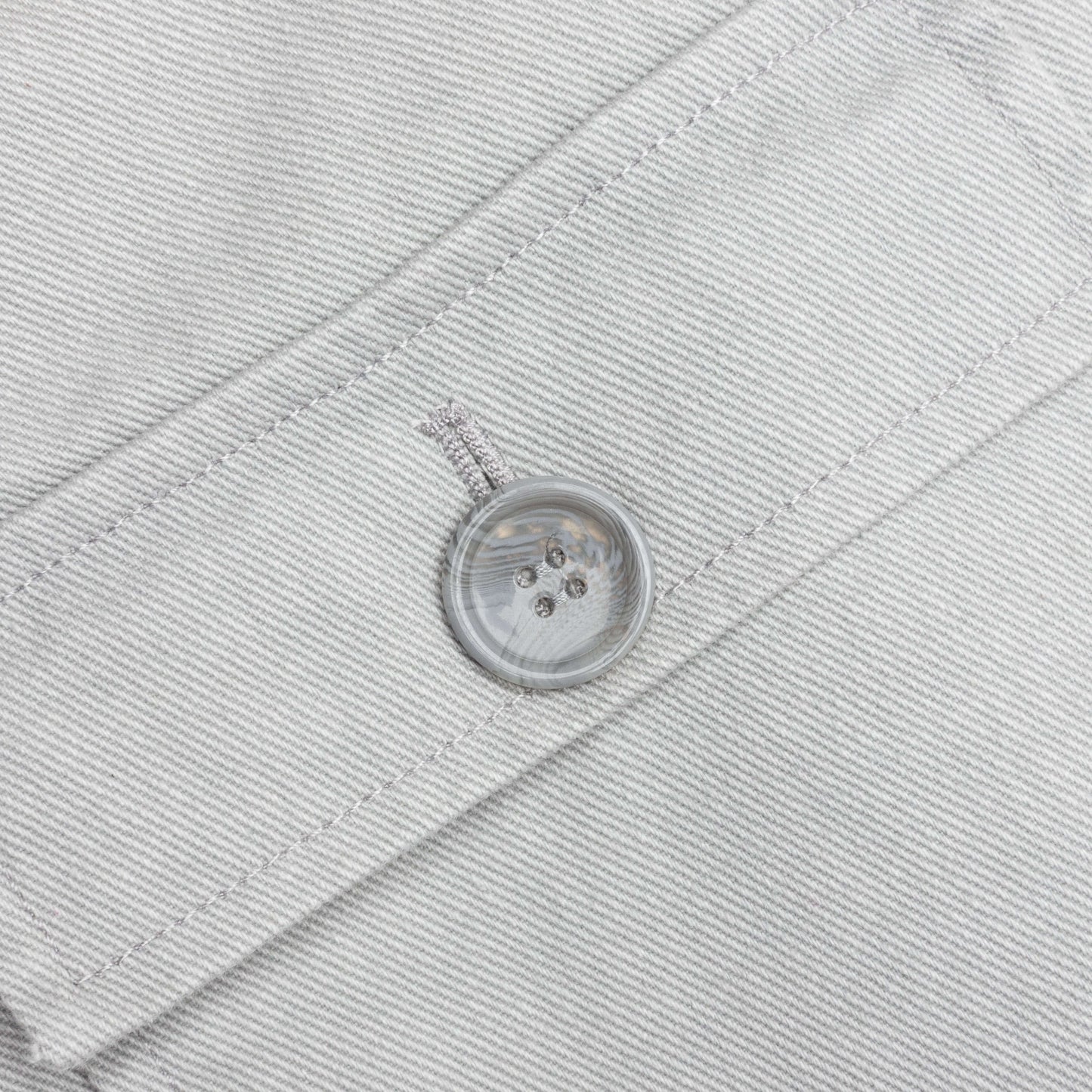 Face Embroidered Denim Pants - Grey