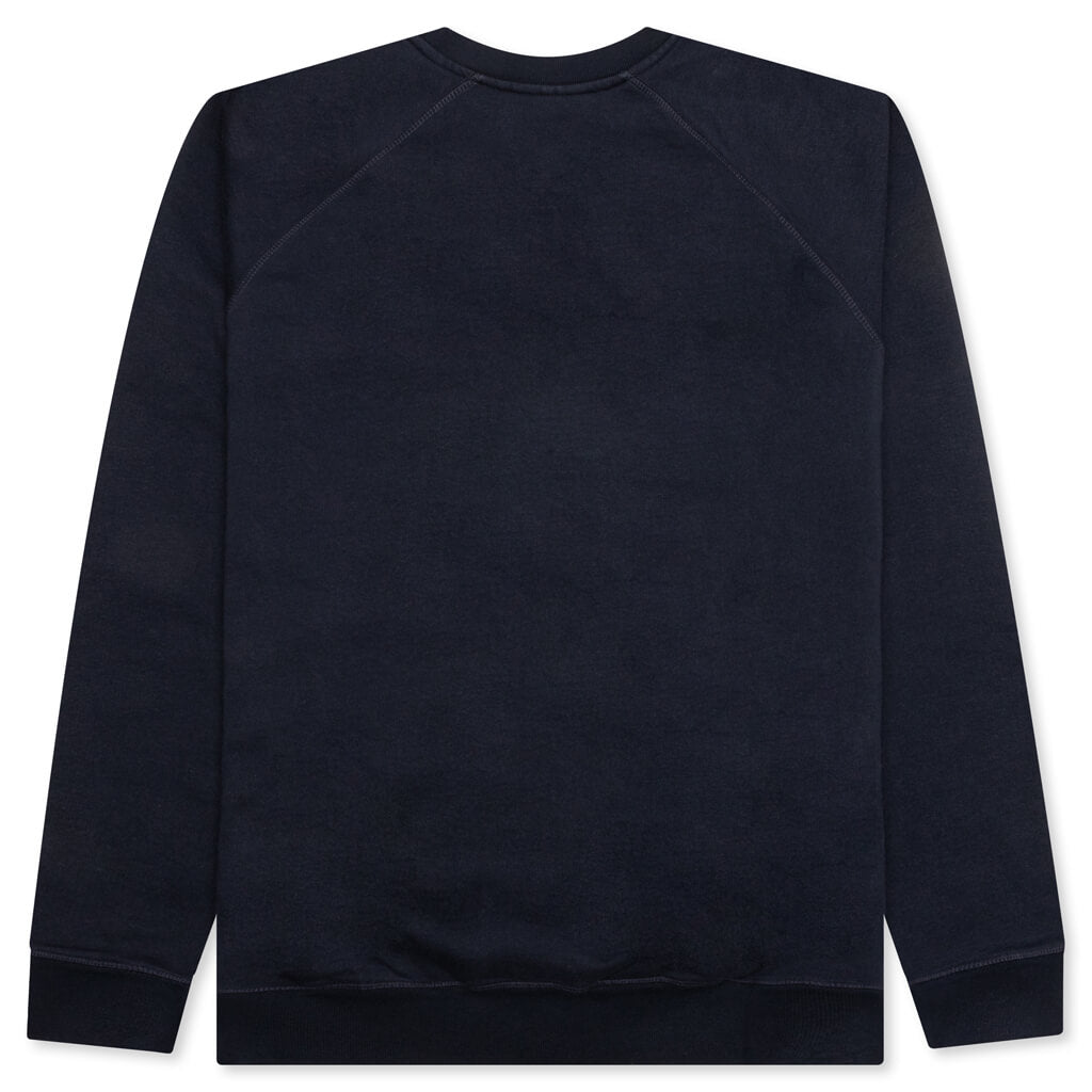 Fast Food Logo Crew Neck Sweatshirt - Navy Blue