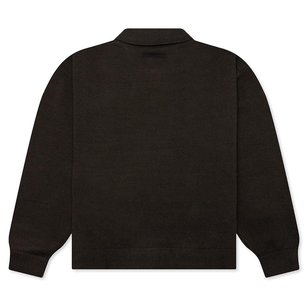 Knit L/S Polo - Off Black