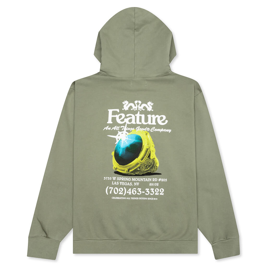 Jade Shop Hoodie - Oil Green