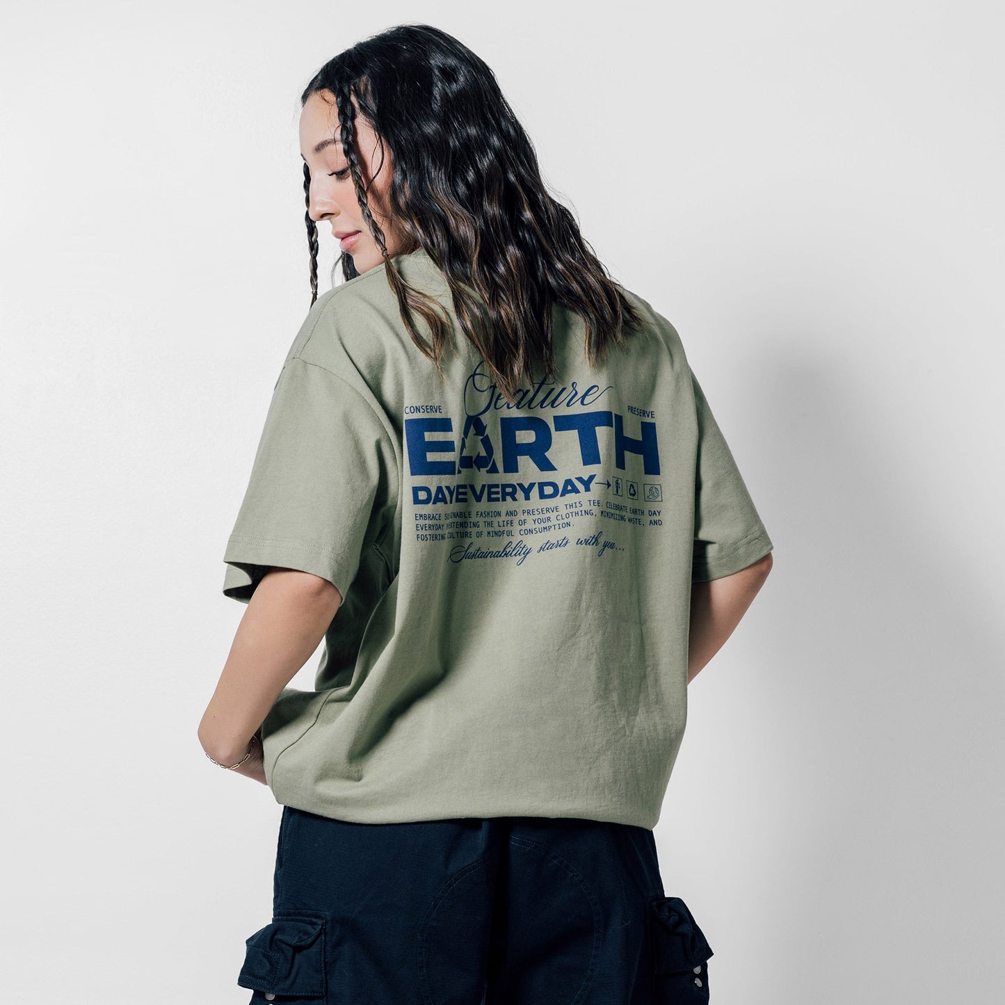 Sustained Earth Tee - Oil Green