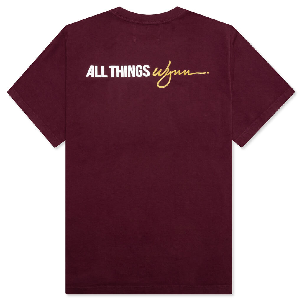 Wynn Logo Lock Up Tee - Oxblood Red