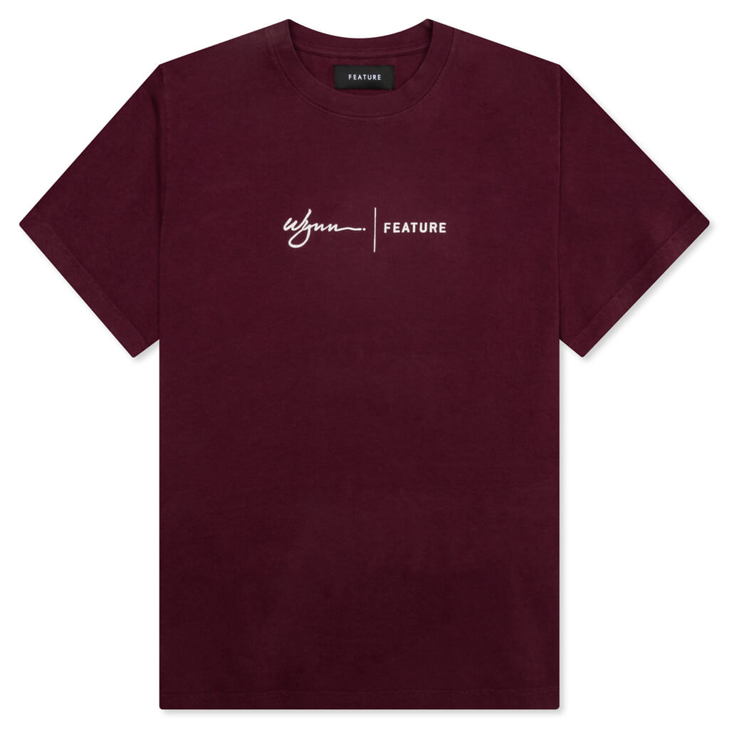 Wynn Logo Lock Up Tee - Oxblood Red