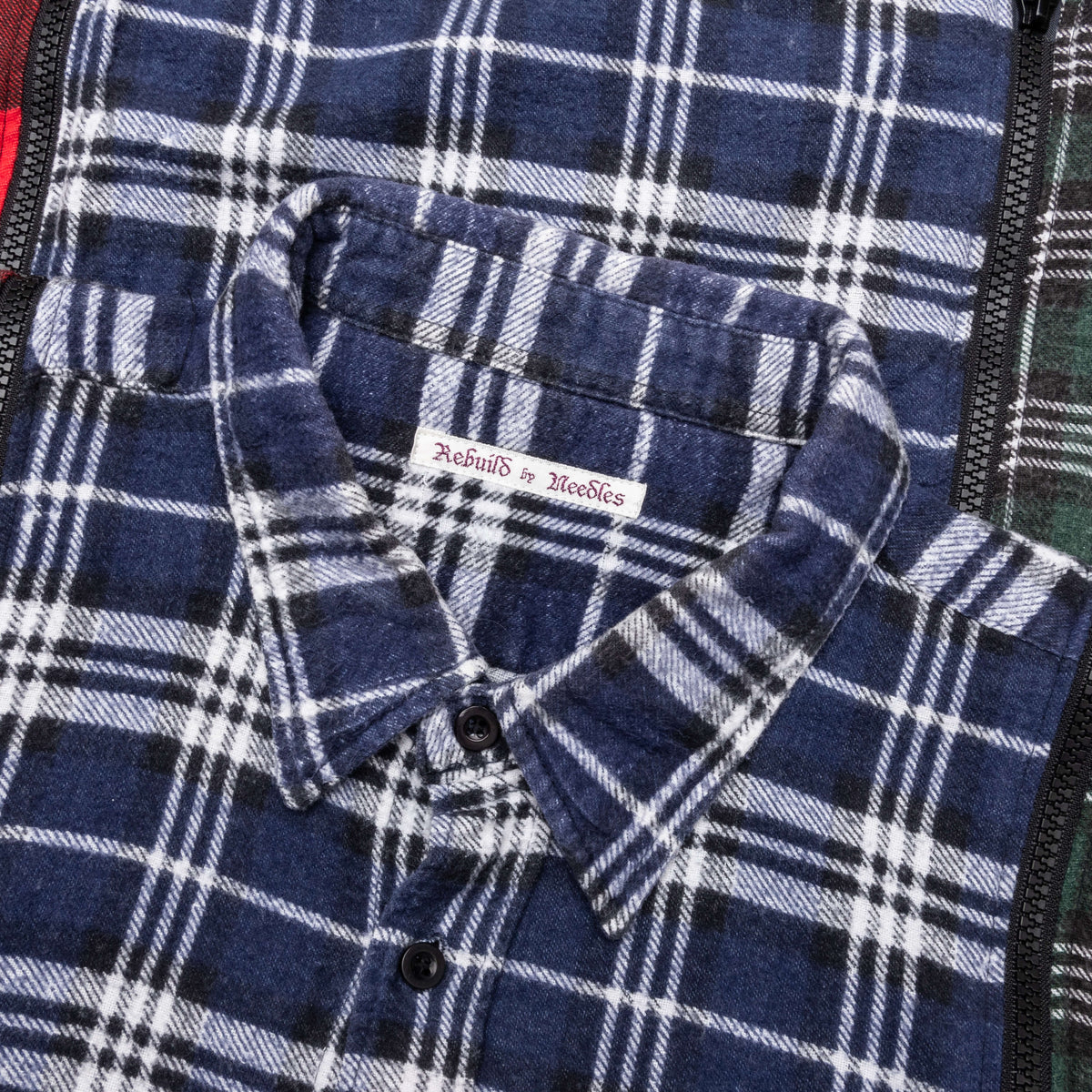 Flannel Shirt 7 Cuts Zipped Wide Shirt - Assorted