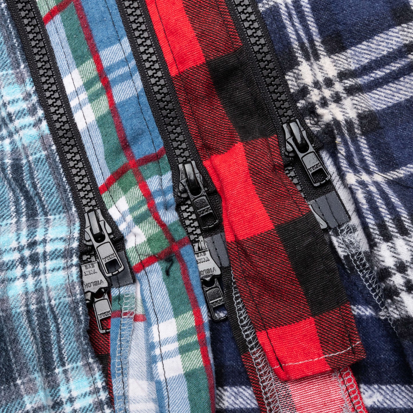 Flannel Shirt 7 Cuts Zipped Wide Shirt - Assorted