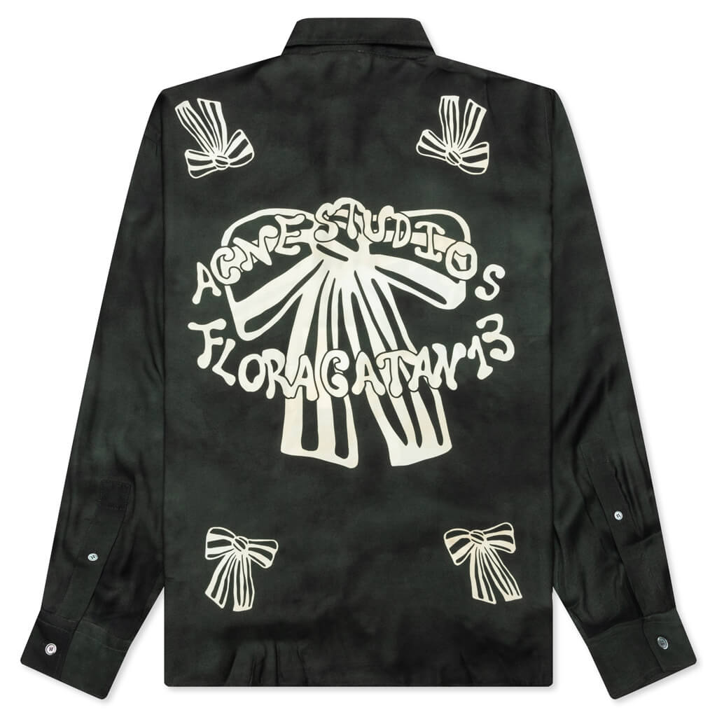 Floragatan Button Up Shirt - Black/White