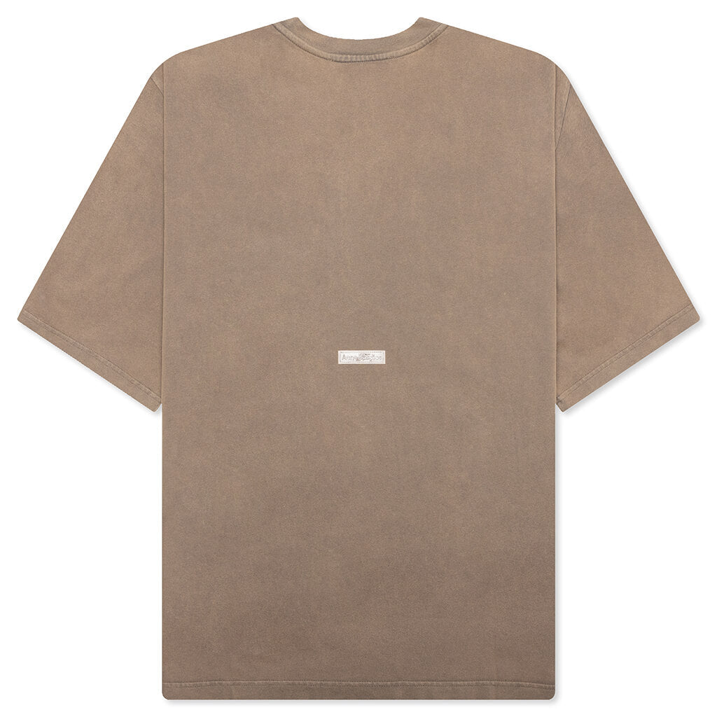 Garment Dyed Crew Neck T-shirt - Taupe Brown