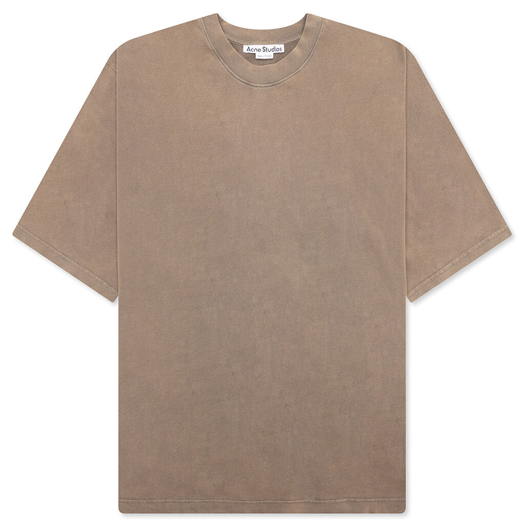 Garment Dyed Crew Neck T-shirt - Taupe Brown