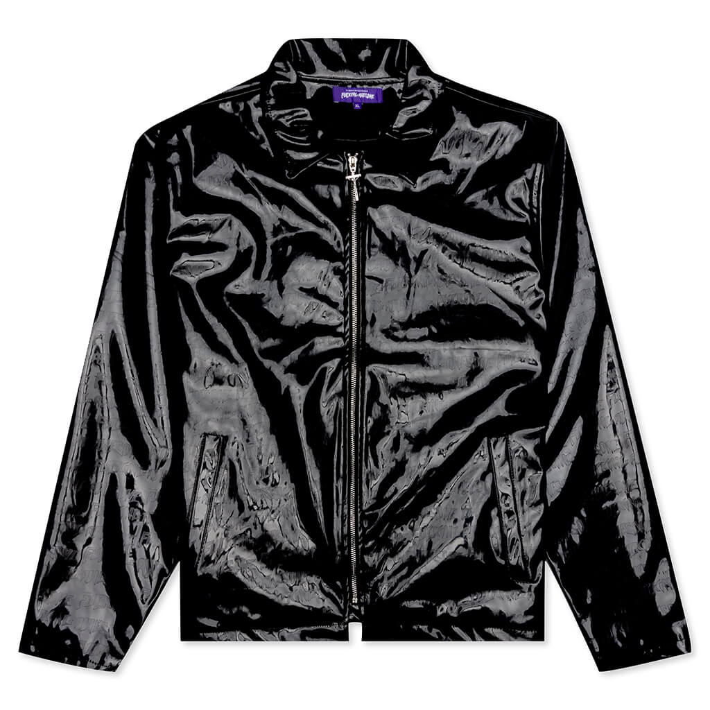 Stamp Embossed Vinyl Work Jacket - Black