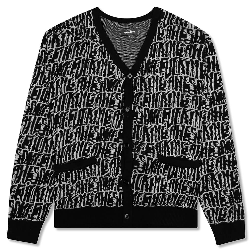 Stretched Stamp Cardigan - Black