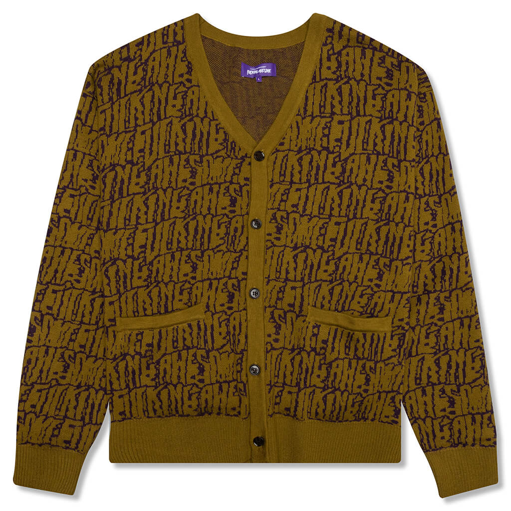 Stretched Stamp Cardigan - Olive