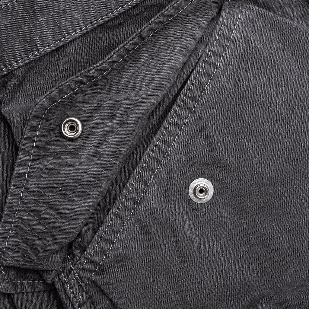 Garment Dye Rip Stop Pants - Black