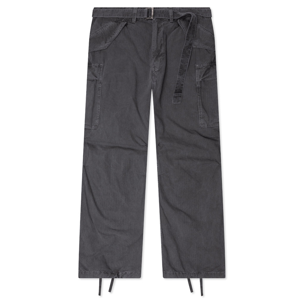 Garment Dye Rip Stop Pants - Black