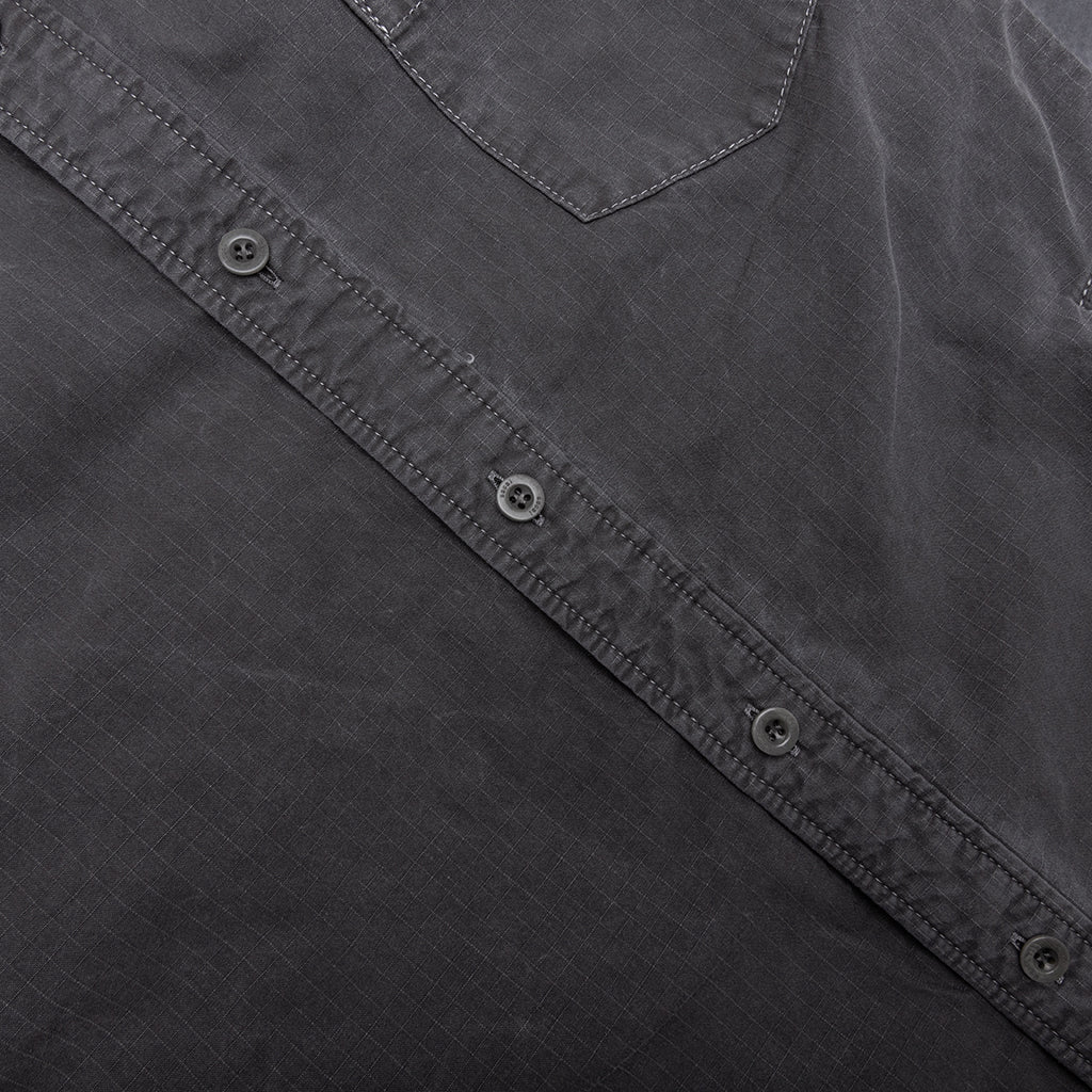 Garment Dye Rip Stop X Nylon Twill Shirt - Black
