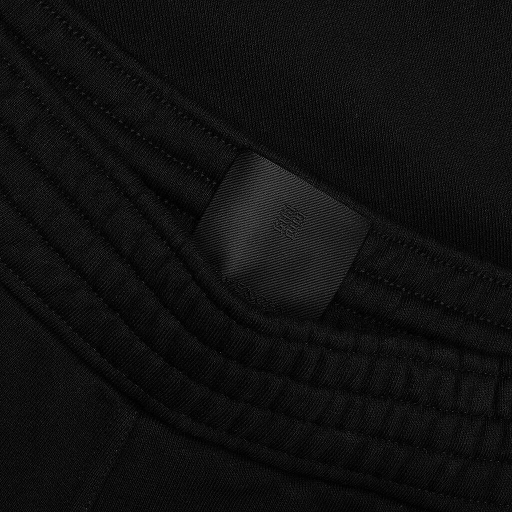 Boxy Fit Embroidered Shorts - Black