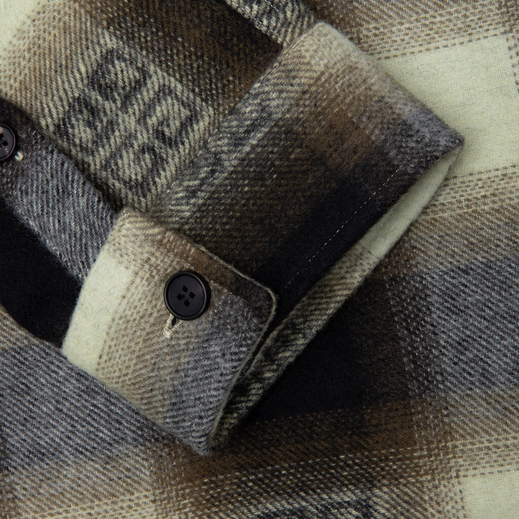 Classic Fit All Over Print L/S Overshirt - Khaki/Black