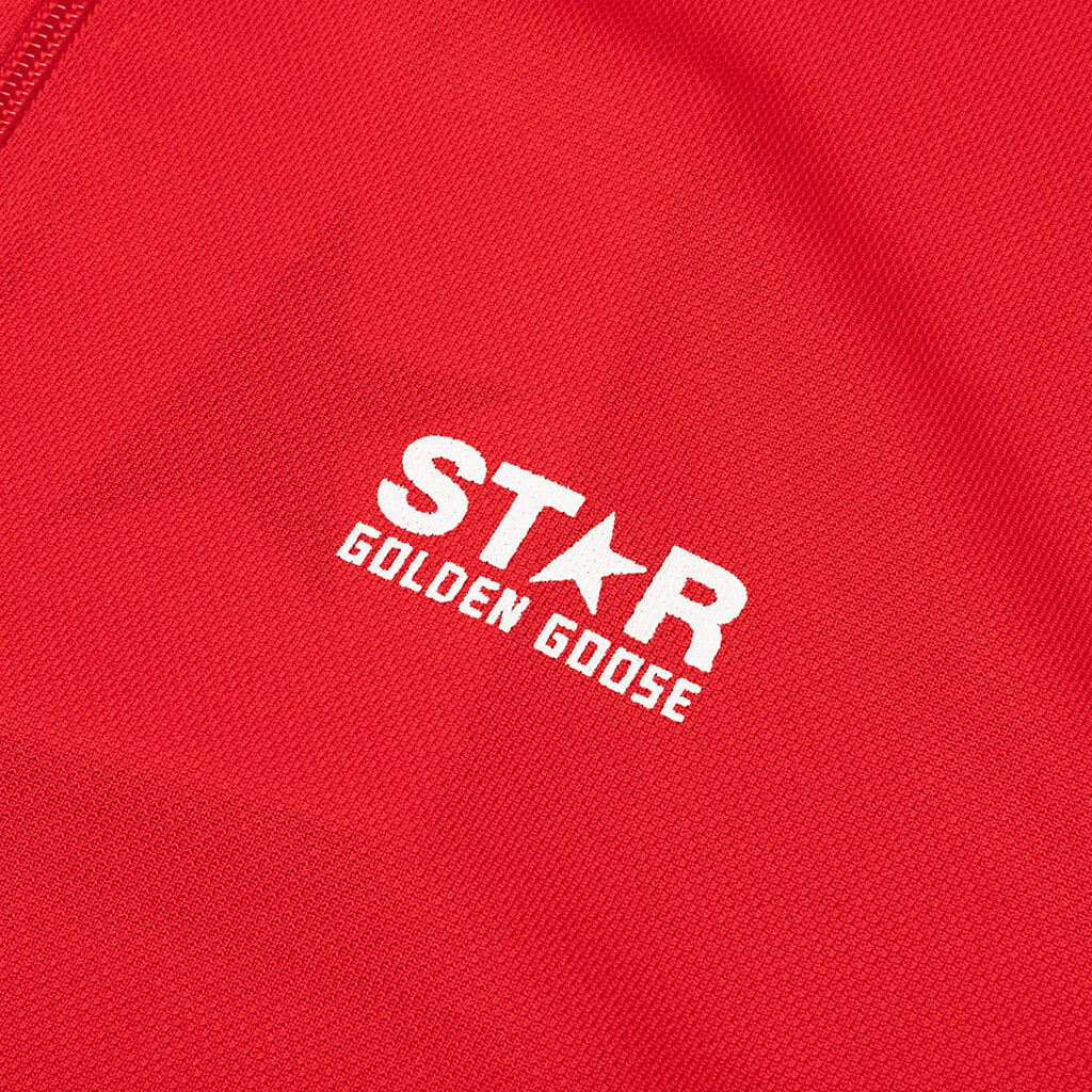 Star Zipped Track Jacket - Tango Red/White