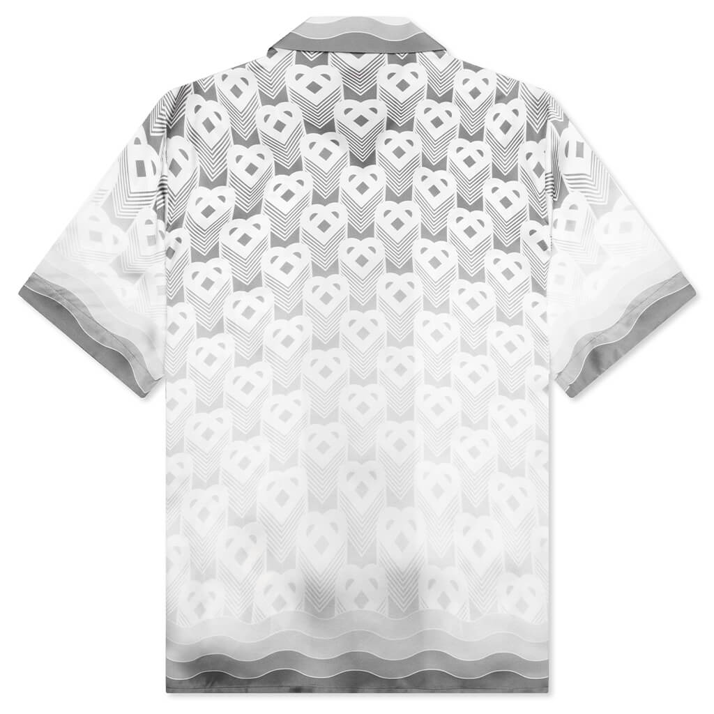Gradient Heart Monogram S/S Cuban Collar Shirt - Grey
