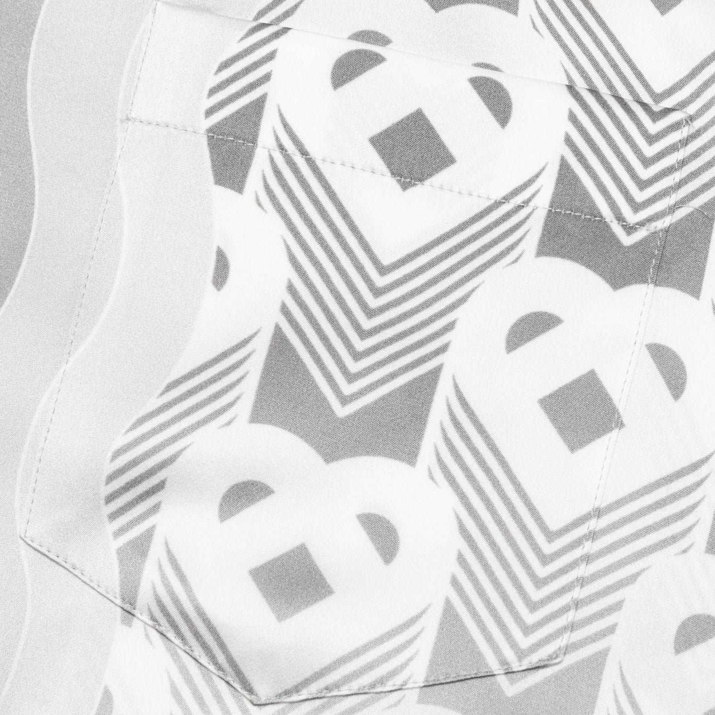 Gradient Heart Monogram S/S Cuban Collar Shirt - Grey