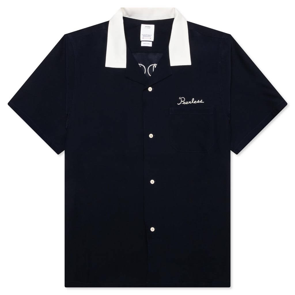 Hacking Short Sleeve Silk - Navy