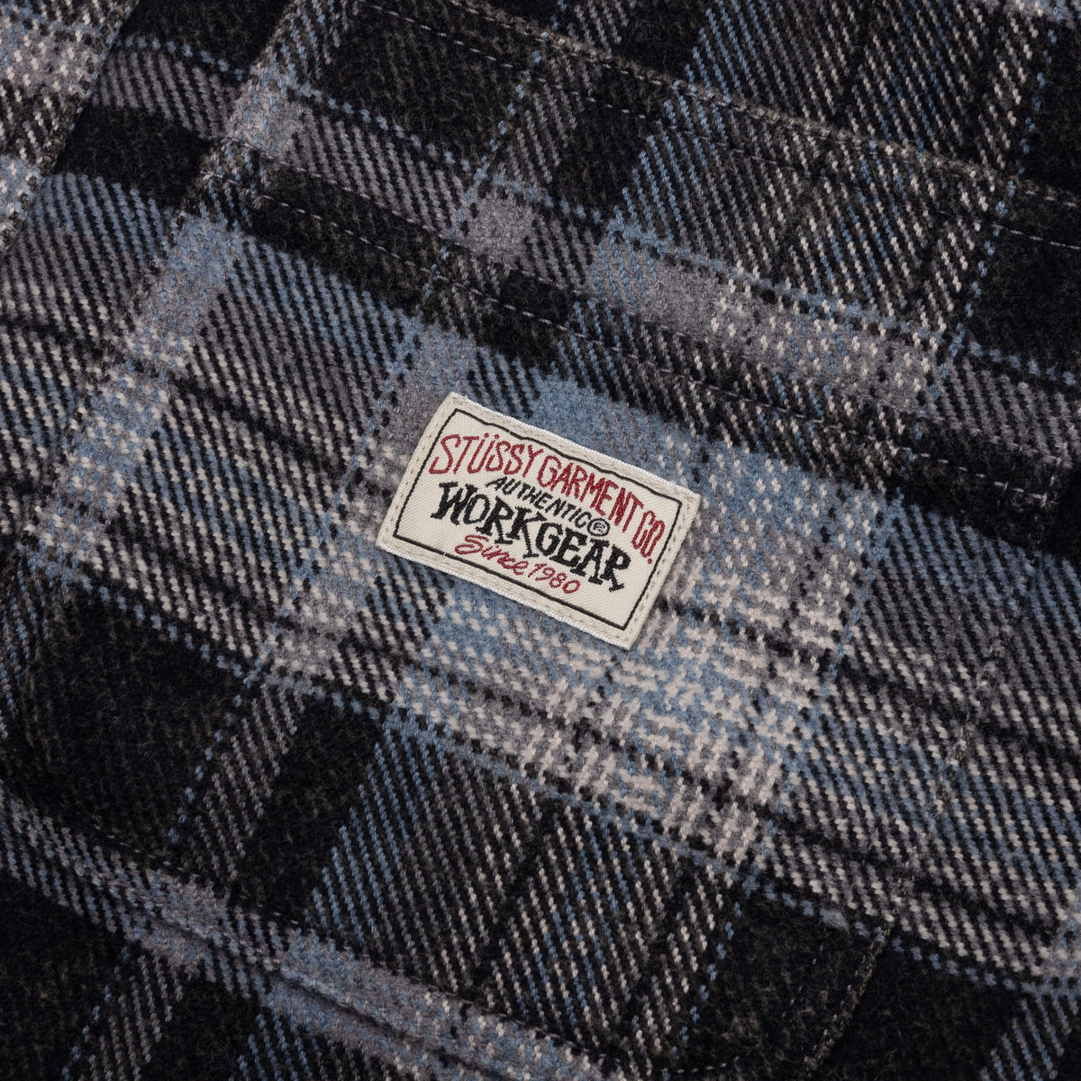 Heavy Washed Plaid Shirt - Blue