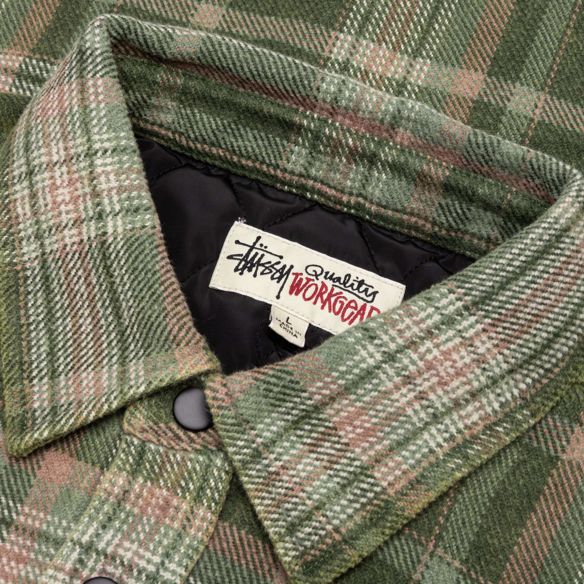Heavy Washed Plaid Shirt - Green
