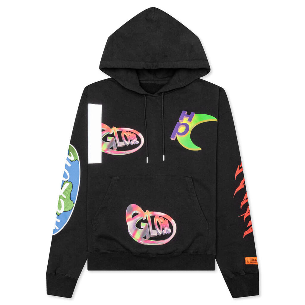Hoodie Global Collage - Black/Blue