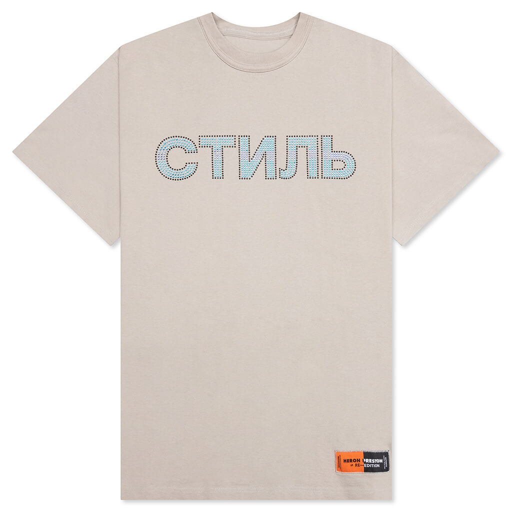 S/S Tee Reg CTNMB Strass - Grey/Cobalt Blue