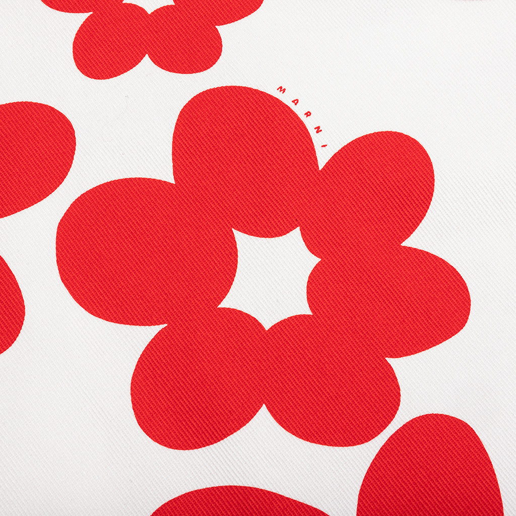 Red and White Dillies Print Jacket - Crimson