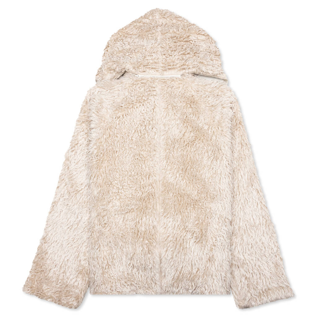 Shaggy Fleece Faux Fur Jacket - Glass