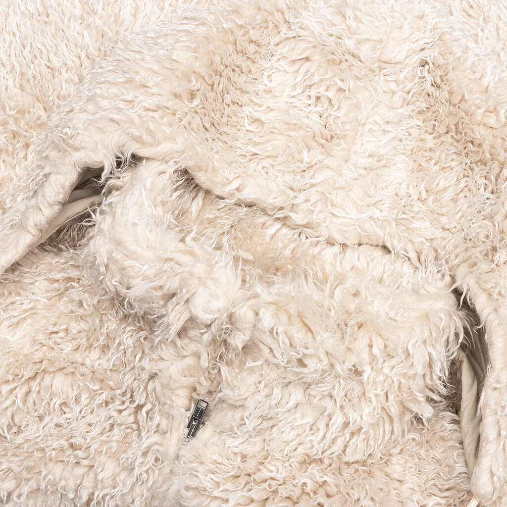 Shaggy Fleece Faux Fur Jacket - Glass