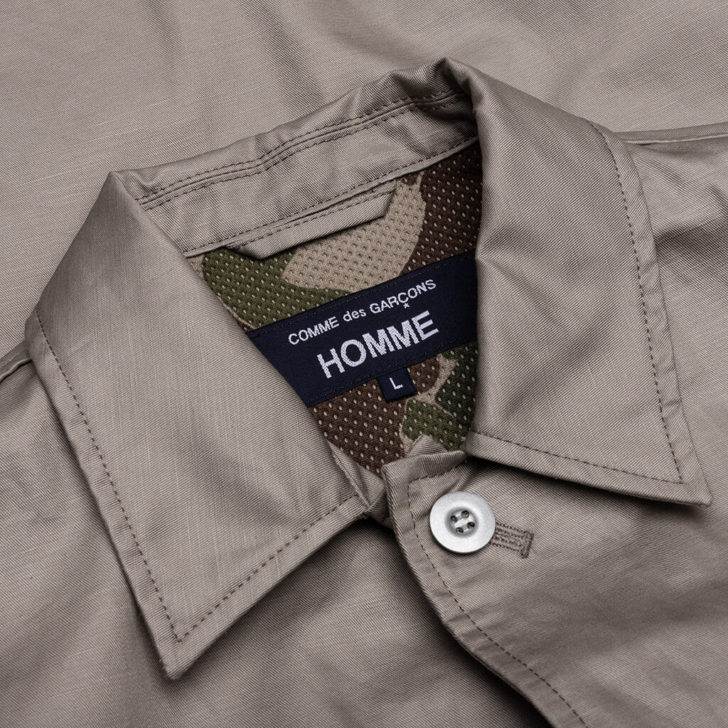 Multi-Pocket Chore Jacket - Grey Beige