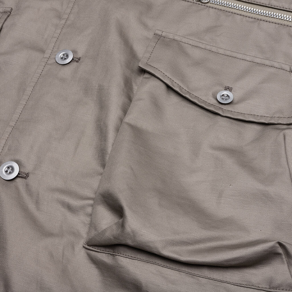 Multi-Pocket Chore Jacket - Grey Beige
