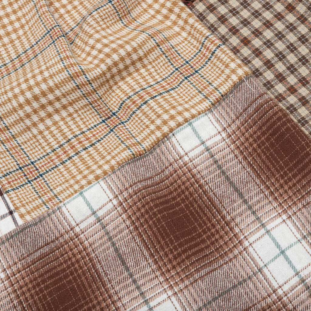 Work Face Checked Cotton Shirt - Beige