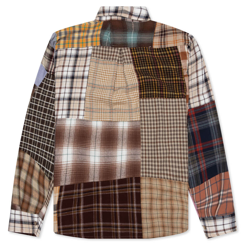 Work Face Checked Cotton Shirt - Beige