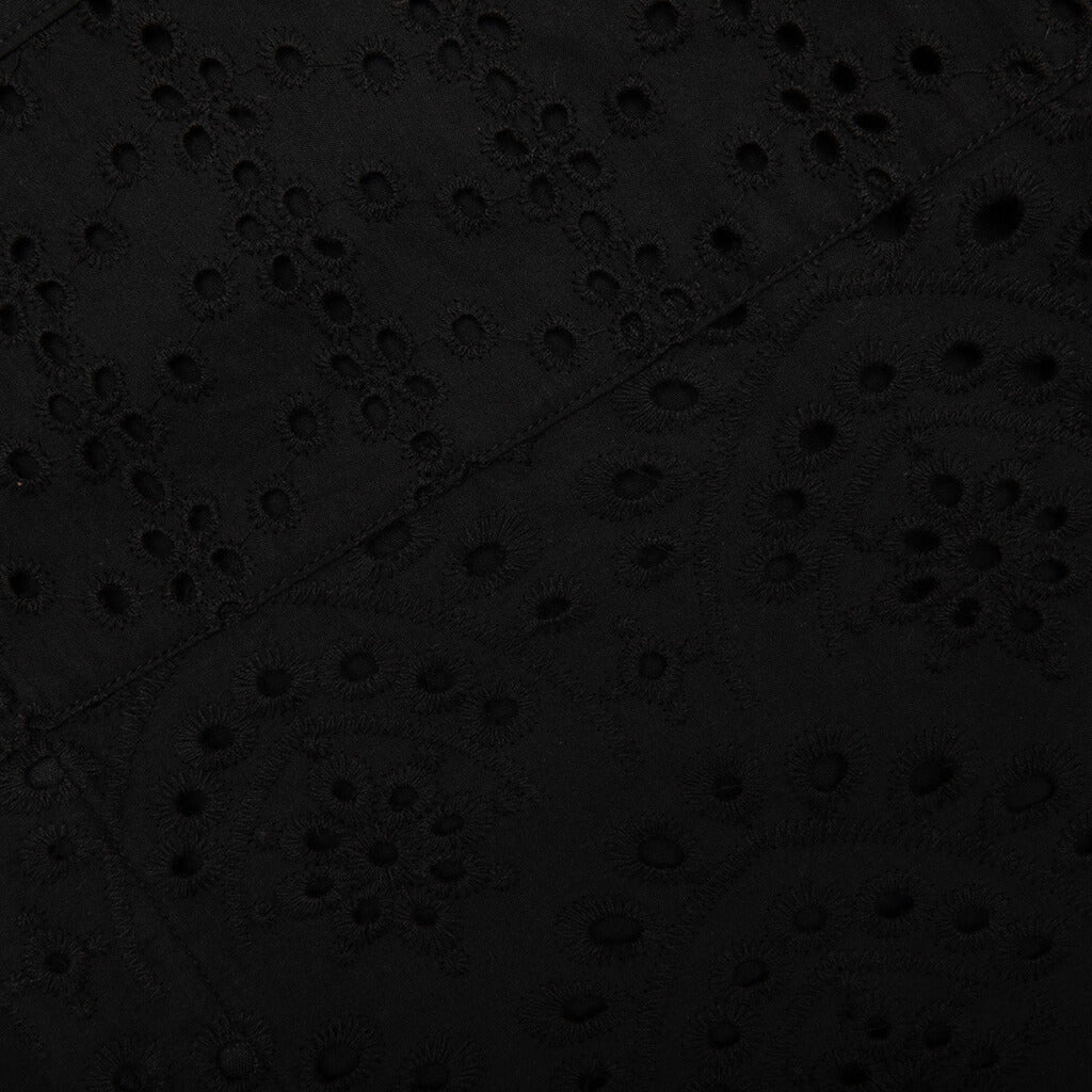 Lace Button Up - Black