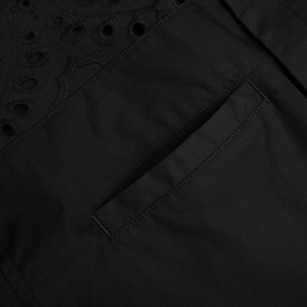 Lace Button Up - Black