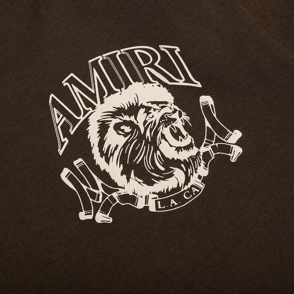 Lion Outline Tee - Dark Brown