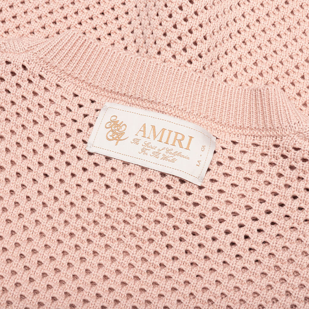 MA Swirl Crochet Crewneck - Blush