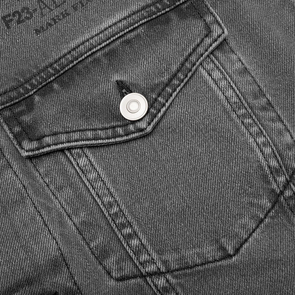 Mark Flood Square Denim Jacket - Washed Black