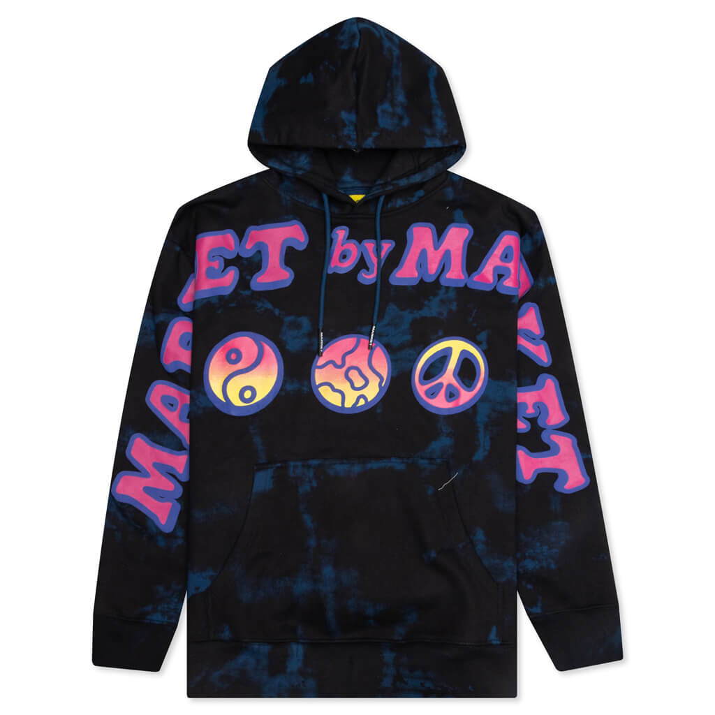 Cali Peace Hoodie - Navy Smoke Tie Dye