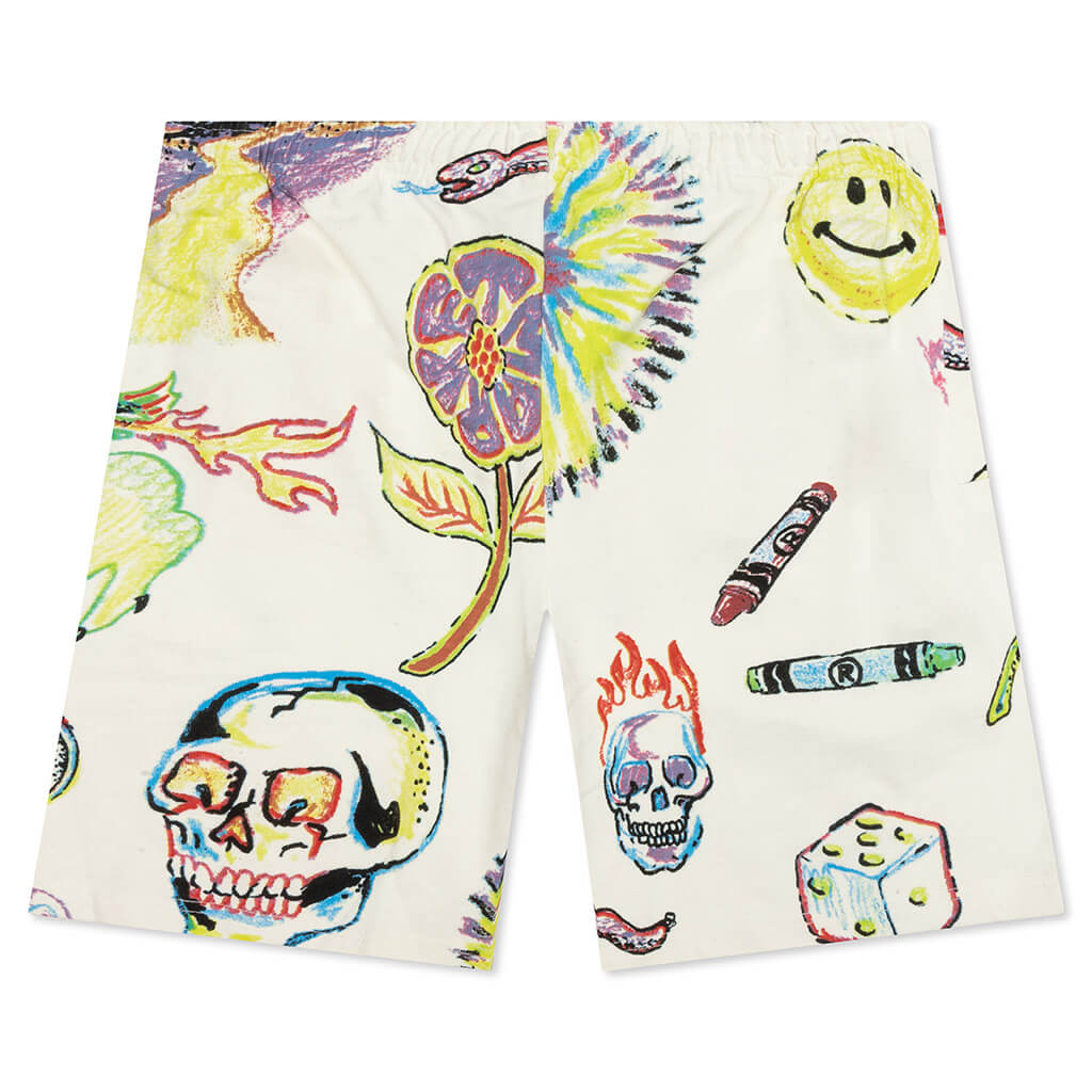 Coloring Book AOP Shorts - Cream