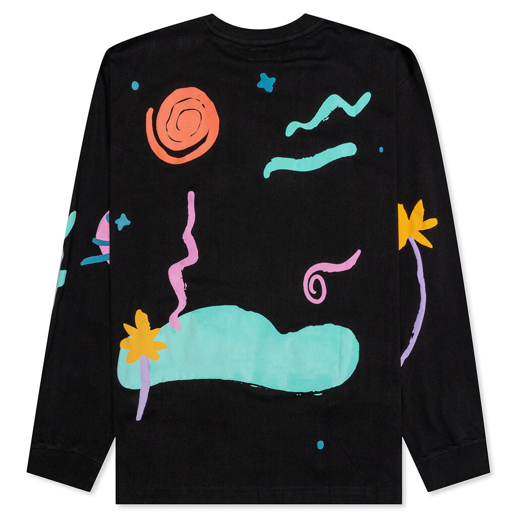 Meet me Offline Long-sleeve T-Shirt - Black