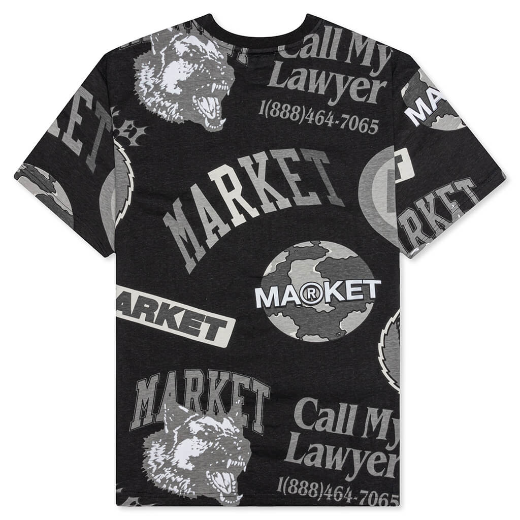 Monogram AOP Grayscale Tee - Black 