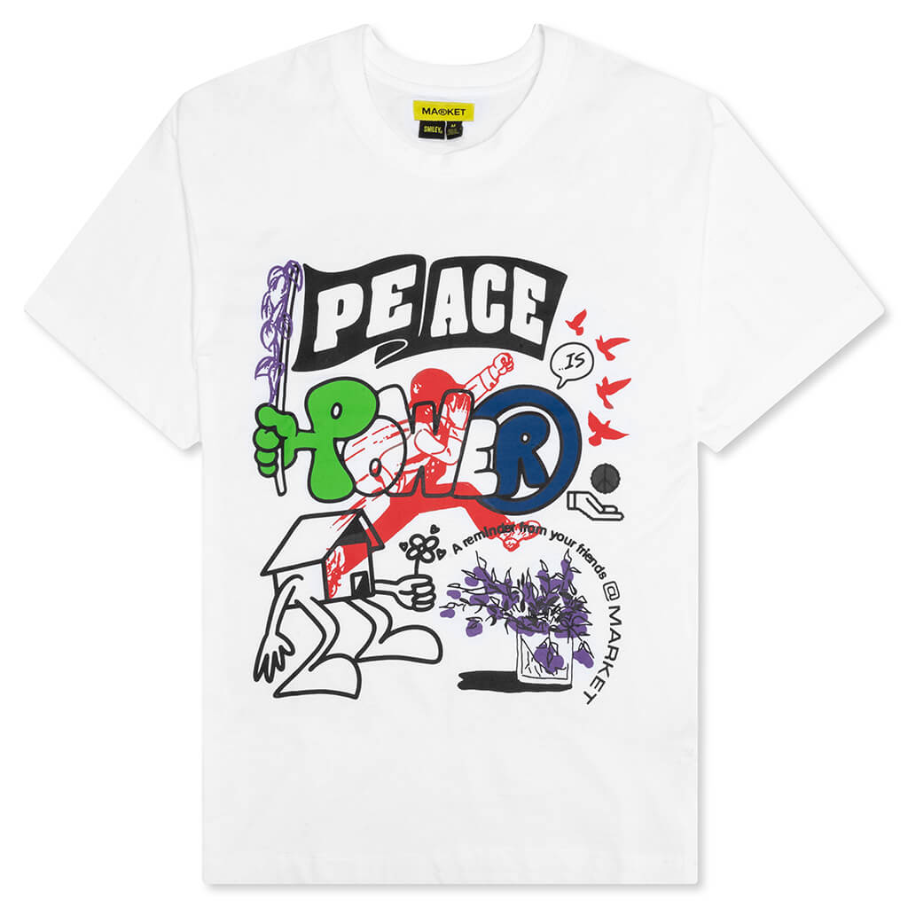 Peace and Power Tee - White