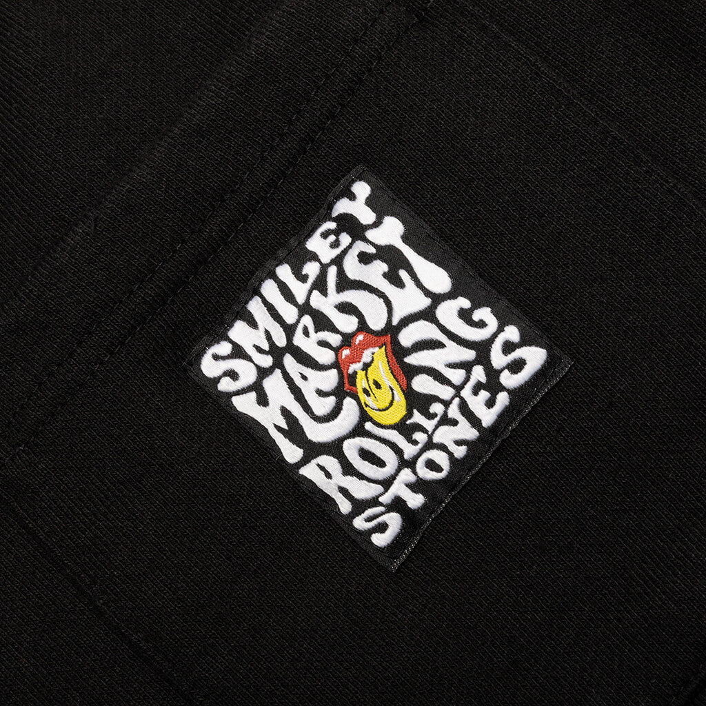 Smiley Rolling Stones Tie-Dye Sweatpants - Black Tie-Dye